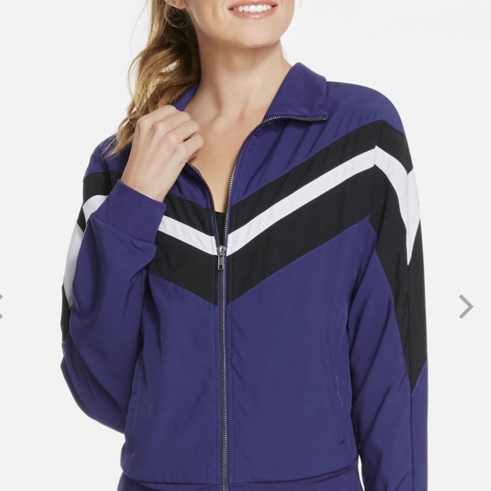 Fabletics Augustus Striped Chevron Athletic Jacket - image 2